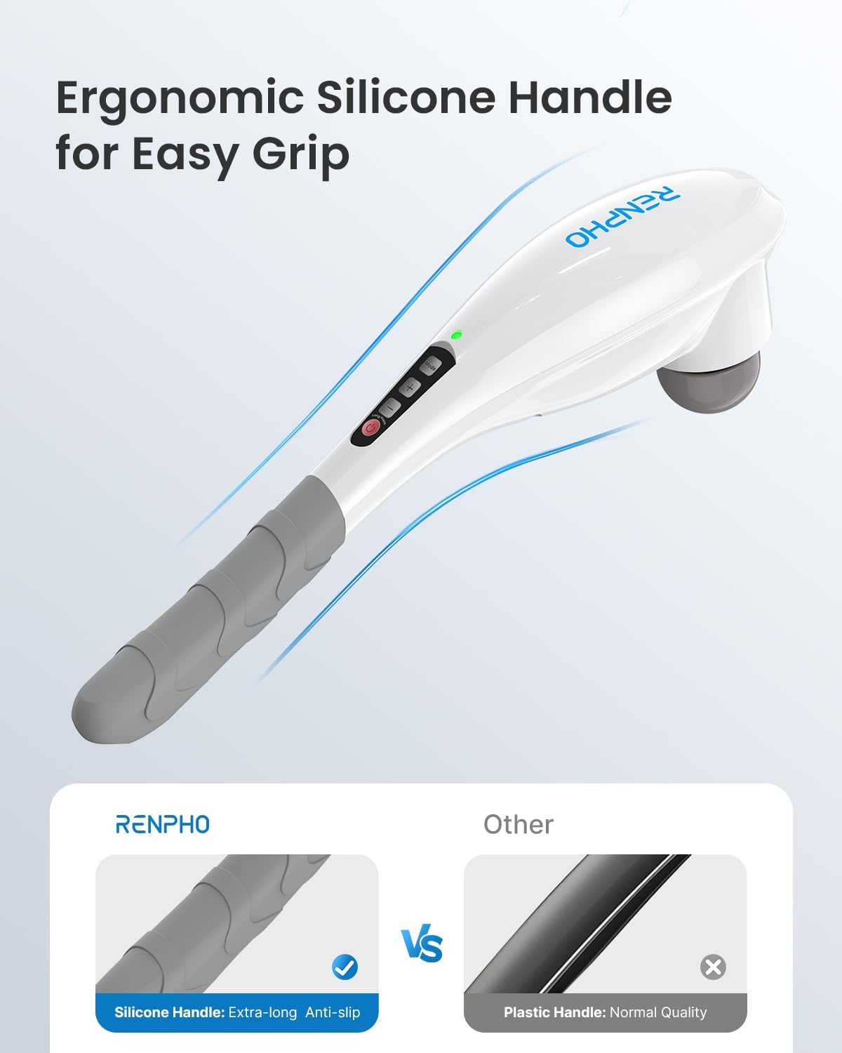 RENPHO Extend Massage Gun, Electric Handheld Massage Gun Deep Tissue, Portable Mini Massage Guns Type-C Charging, Percussion Massager for Neck and Back, Gifts for Women/Men