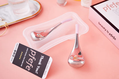 pfefe Ice Globes Facial Skin Care Tools for Women Face Eyes, Stainless Steel Face Beauty Cryo Sticks for Girls Ladies, Esthetician Supplies Cooling Spa Globes Cold Roller with Storage Case