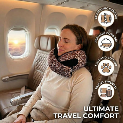 FlyHugz® Neck Travel Pillow Memory Foam Neck Pillow for Comfort on Airplane Compact and Ergonomic Design for Travel, Car Rides, and Home Use Ideal for Adults and Kids.