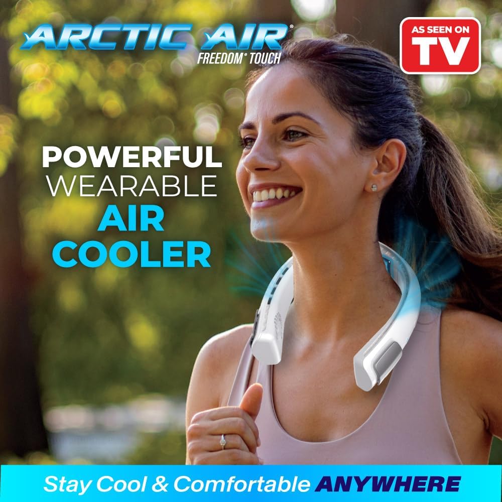Arctic Air Freedom Touch Neck Fan, Blows Cold Air, Rechargeable, 3 Speed