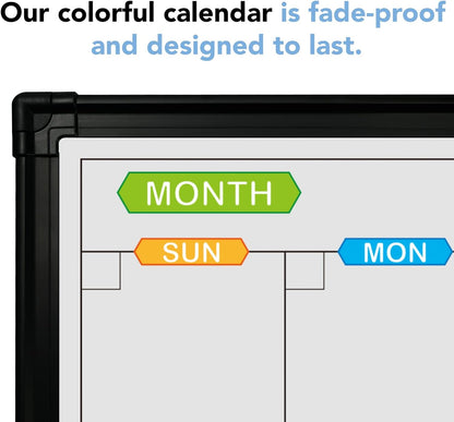JILoffice Magnetic Dry Erase Calendar Whiteboard, 24" x 18" Monthly Board