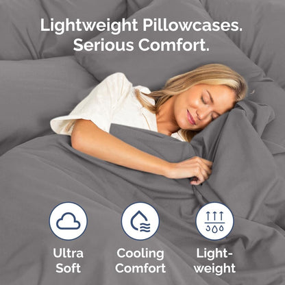 Standard Pillow Cases Set of 10 - Ultra Soft Hotel Quality Pillowcase Covers - Comfy, Cozy & Wrinkle Free - Shrink, Stain and Fade Resistant - Machine Washable Pillow Protectors - 10 Pcs Set - White - Colors B