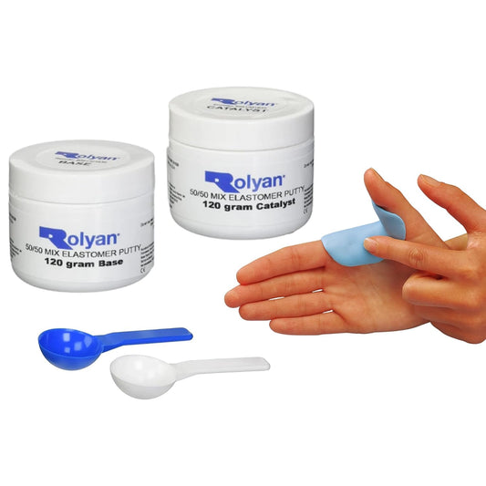 Rolyan 50/50 Mix Elastomer Putty, Non-Latex, Hand Therapy Splints, 8.47 oz