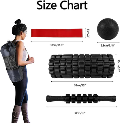 5 in 1 Foam Roller Set High Density Patented Foam Roller for Exercise