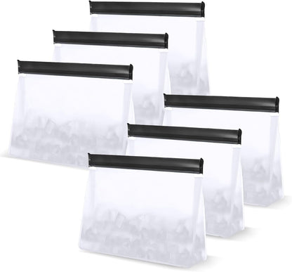 6 Pack Reusable Ice Storage Bags, 10 x 7.3 x 2.2in Leak Proof Ice Bags With Secure Zip Close Design, Bpa-Free