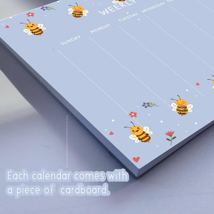Undated Weekly Planner Notepad, 52 Sheet Tear-Off Weekly To Do List Notepad, Desk Planner Pad Calendar, Blank Calendar for Daily Habit Tracking/Menu Planning(8.26"x11,69")