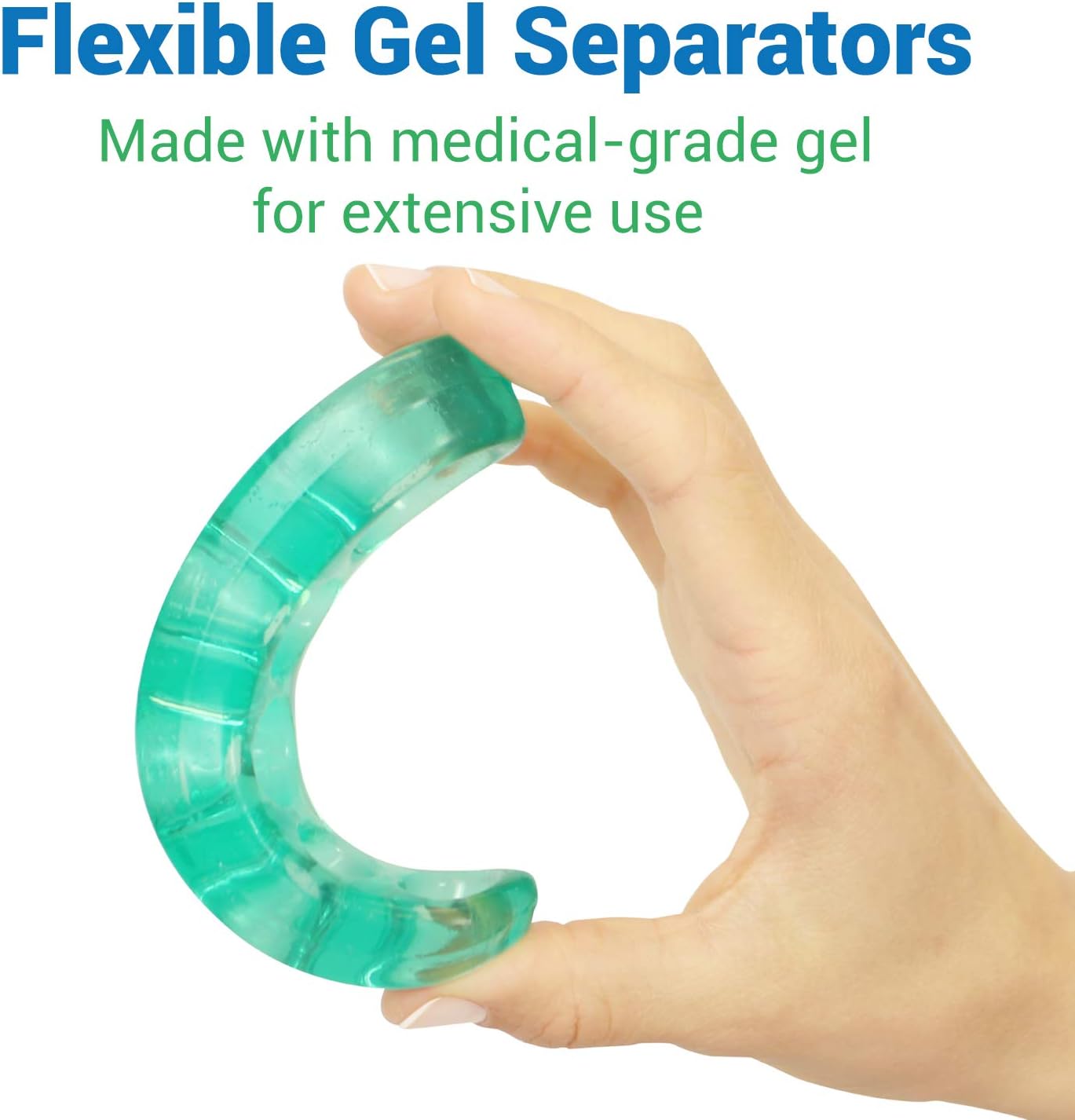 VIVEsole Toe Separators for Men & Women Medium (2 Pairs) - Silicone Gel Spreaders - Therapeutic Spa Stretchers for Plantar Fasciitis, Bunions, Overlapping Hammer Toe Spacers - Metatarsal Yoga Cushion