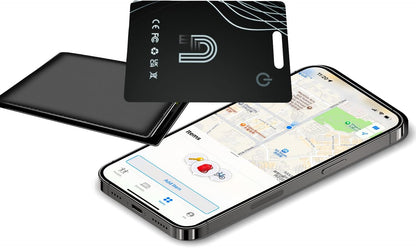 Ultra-Thin Wallet Tracker Card Works with Apple Find My, Rechargeable Slim Tracking Card, Bluetooth Tracker for Wallets, Key Finder & Item Locator for Luggage, Passports - MFi Certified iOS Only