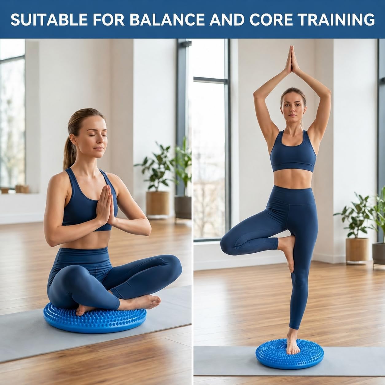 Hanstuten Wobble Seat Cushion & Core Balance Disc - Rubber Wiggle Seat for Active Sitting, Office Desk Chair, and Core Strength Training