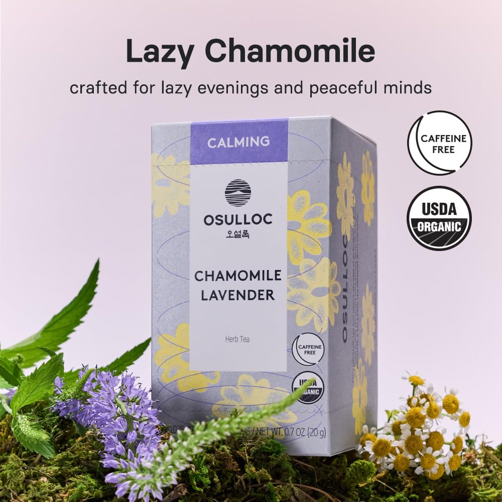 OSULLOC Chamomile Lavender Caffeine-Free Herbal Tea, 20 Count, 1.27 oz