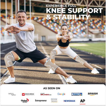 Modvel Compression Knee Brace for Women & Men, 2-Pack Knee Brace for Running Knee Pain, Knee Support Compression Sleeve, Workout Sports Knee Braces for Meniscus Tear, ACL & Arthritis Pain Relief