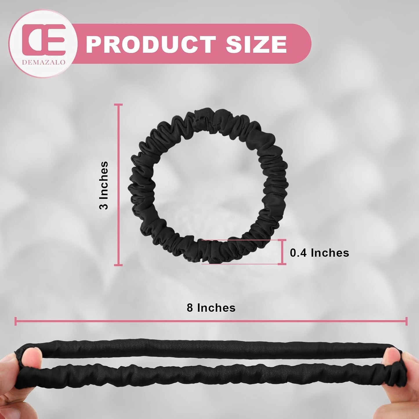 6Pcs Silk Hair Ties 100% Pure Mulberry Silk Scrunchies for Women Girls | No Hair Crease, Anti Frizz, Gentle Hold, No Damage, Black Brown Pink