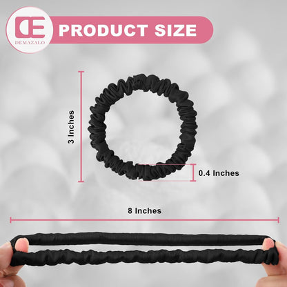 6Pcs Silk Hair Ties 100% Pure Mulberry Silk Scrunchies for Women Girls | No Hair Crease, Anti Frizz, Gentle Hold, No Damage, Black Brown Pink