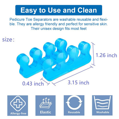Pedicure Toe Separators for Bunion & Nail Polish Orthopedic Gel Toenail Dividers, Soft Gel Pedicure Kit Suitable for Salon Supplies, Beauty Tools for Toenail Separation