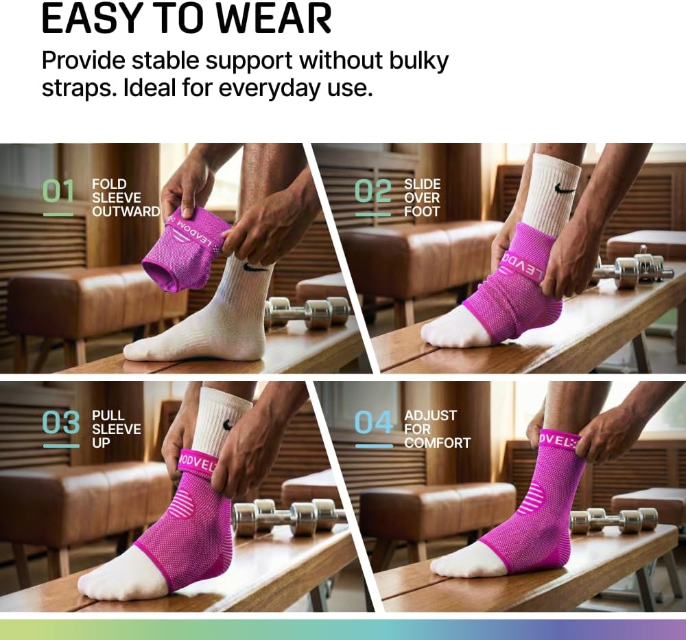 Modvel Foot & Ankle Brace Socks for Sprained Ankle Compression Sleeve - Foot Support for Women & Men - Tendonitis & Arthritis Ankle Brace Sports Running, Torn Ligaments & Women Stabilizing Ankle Wrap