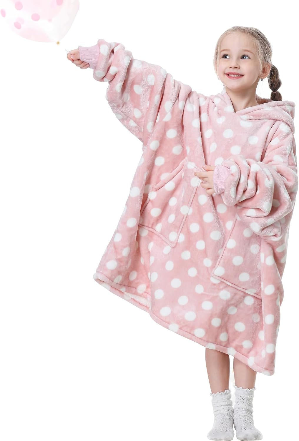 Aemicion Strawberry Blanket Hoodie,Oversized Sherpa Wearable Hooded Blanket,Warm Cozy Sweatshirt Gifts for Women Girls Adult