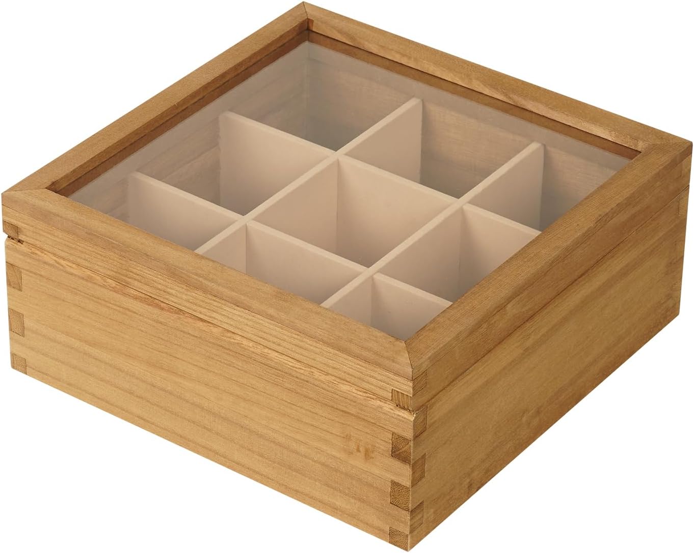 Wood Tea Bag Organizer, 6 Compartment Multi-Functional Tea Box and Storage Organizer for Tea Bags, Tea Container for Tea Lovers
