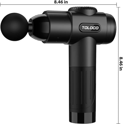 TOLOCO Massage Gun, Deep Tissue Back Massage for Athletes for Pain Relief, Percussion Massager with 10 Massages Heads & Silent Brushless Motor, Fathers Day Dad Gifts, Grey