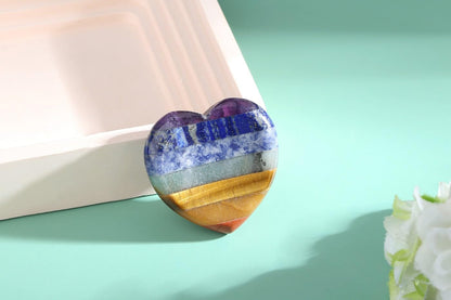 Worry Stone Crystals and Healing Stones Anxiety Fidgets Natural Meditation Accessories 7 Chakra Thumb Sensory Mental Health Depression Stress Anxiety Relief Items Mother's Day Gifts for Women
