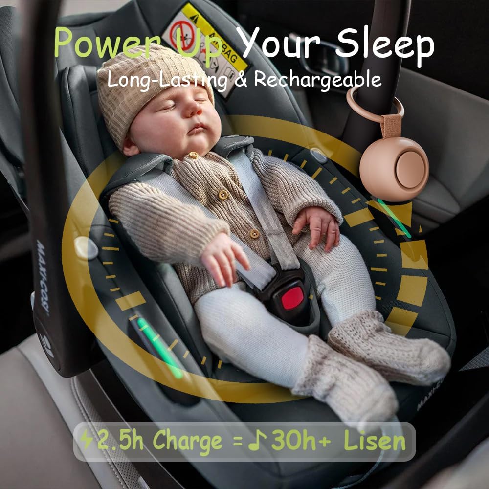 Portable Sound Machine for Baby Kids | White Noise | Sleep Soother | 16 Soothing Sounds | Timer | Memory Function | 30H | Shush | Travel | Registry Gift | Newborn Essentials | Extended Battery Edition
