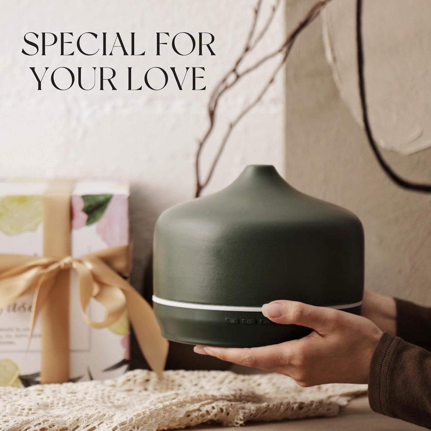 Porseme 500ml Glass Essential Oil Diffuser Aromatherapy Ultrasonic Cool Mist Humidifier 15-21 Running Hours Waterless Auto-Off Air Diffusers for Sleeping Yoga Working Spa(Light Blue)