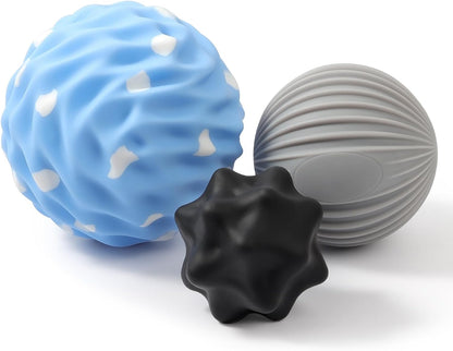 HODEMI Peanut Massage Ball Set, 3 Pack Peanut Roller, Textured Massage Ball & Trigger Point Ball for Deep Tissue Massage and Myofascial Release for Back, Neck, Hip and Foot with Mesh Bag
