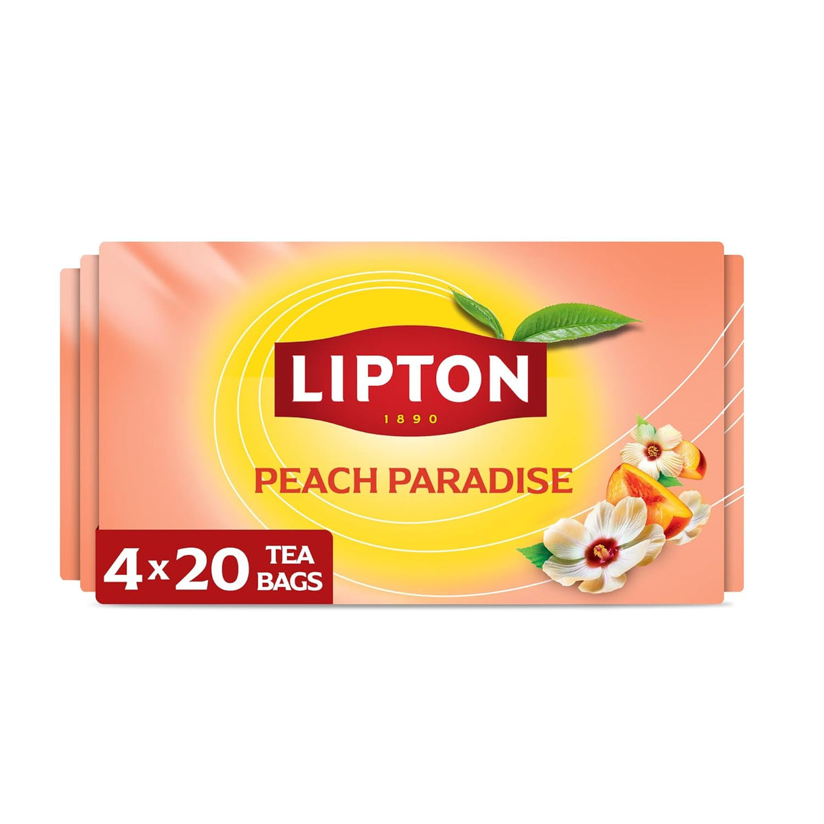 Lipton Peach Paradise Herbal Tea Bags, 80 Count (20 Count 4-Pack)