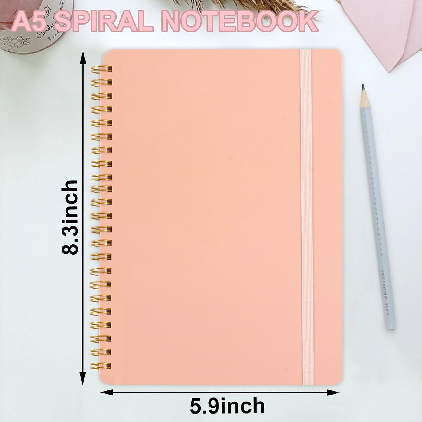 Utron 3 PCS Small Spiral Notebook 5x7, Notebooks for Note Taking, Morandi Spiral Journal Notebook, Work Notebook Small Notebooks 5x7 with Strap, Cute Notebooks for Women 70 Sheets/Note Books