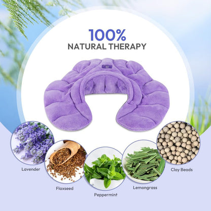 Microwavable Heat Pad for Neck and Shoulders, Weighted Microwave Moist Heating Wrap for Pain Relief Sore Muscle Stress Tension, Heated Wrap with Aromatherapy, Hot & Cold Compress, Grey