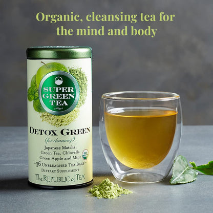 The Republic of Tea SuperGreen Organic Detox Green Tea, 36 Count