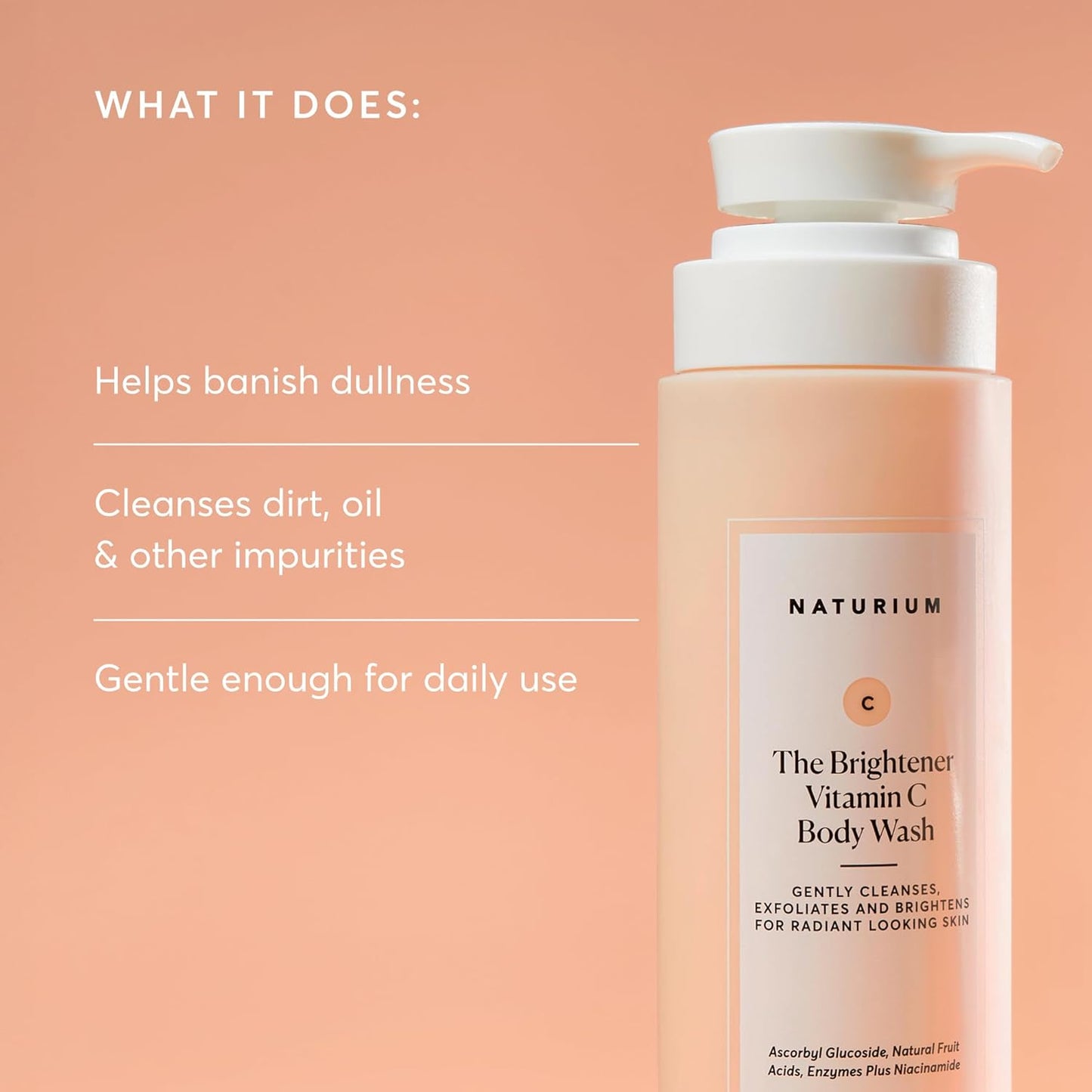 Naturium The Smoother Glycolic Acid Exfoliating Body Wash, Soft & Smoothing Cleanser, 16.9 oz