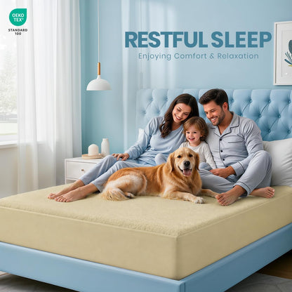 Queen Size Mattress Protector Waterproof, Premium 200 GSM Terry Mattress Cover, Soft & Breathable Bed Cover, Fitted Sheet Style Stretchable Deep Pockets 17" by Utopia Bedding (White)