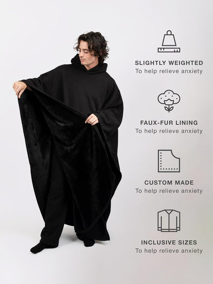 FREE THE SHEEP Eden Hoodie – Oversized Weighted Hoodie Cloak with Ultra-Soft Faux Fur Liner