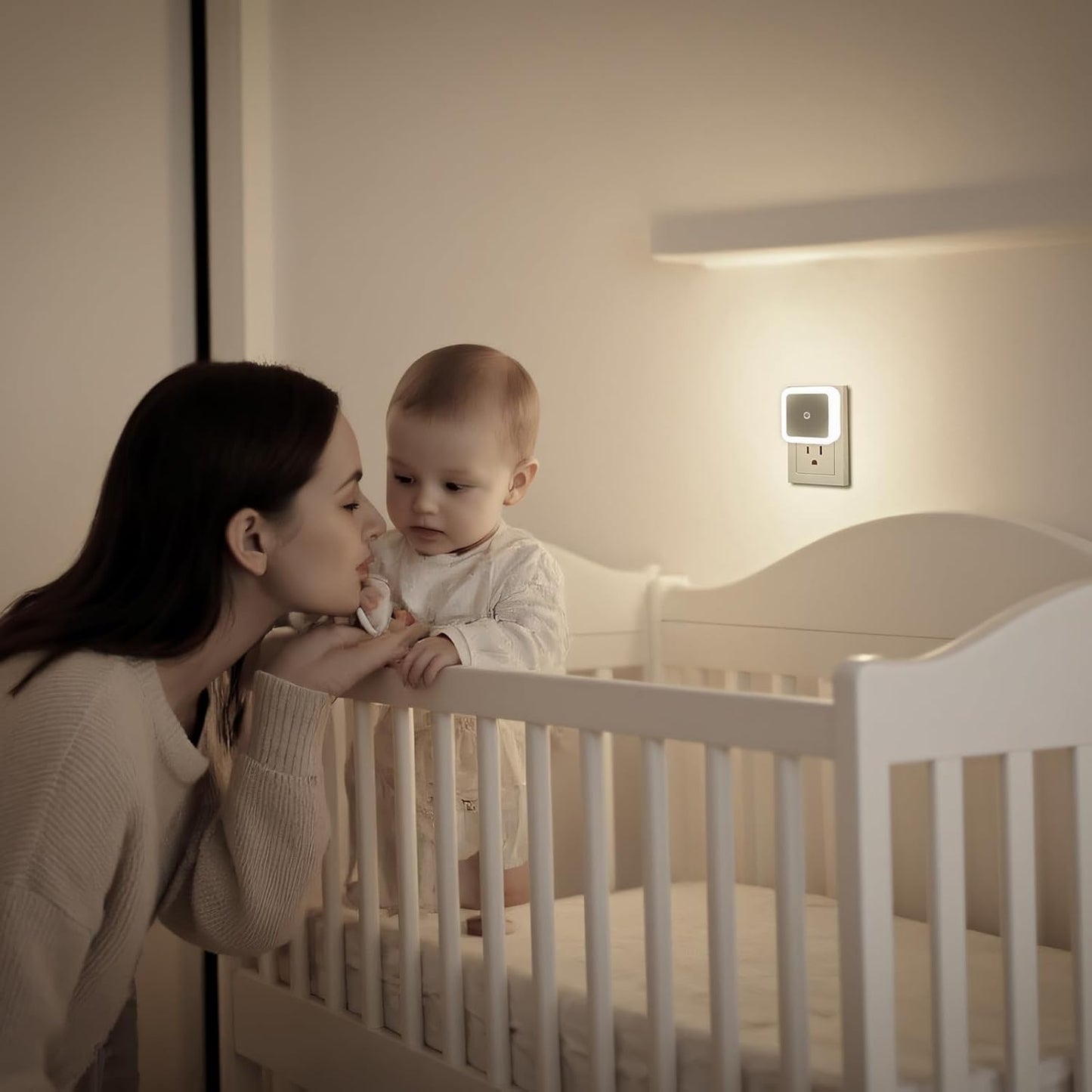 KINUR 6 Pack Night Light, LED Night Lights Plug into Wall with Dusk to Dawn sensors, Plug in Night Lights for Kids Room, Bedroom, Bathroom, Baby Nursery,Stair Lights, Hallway Light, Amber Color