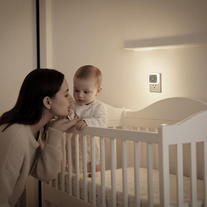 KINUR 6 Pack Night Light, LED Night Lights Plug into Wall with Dusk to Dawn sensors, Plug in Night Lights for Kids Room, Bedroom, Bathroom, Baby Nursery,Stair Lights, Hallway Light, Amber Color