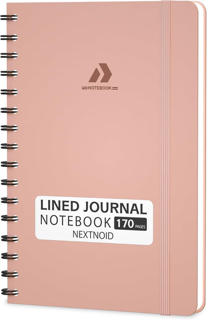 Nextnoid Lined Spiral Notebook Journal For Women & Men - A5(5.8" x 8.3") 170 Pages, Hardcover Notebooks for Work & Note Taking, College Ruled Journals for Writing - Grey