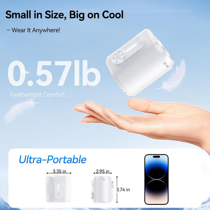 KIMMOO Portable Cool Clip Waist Fan with Ice Cooler,100-Speed, Rechargeable