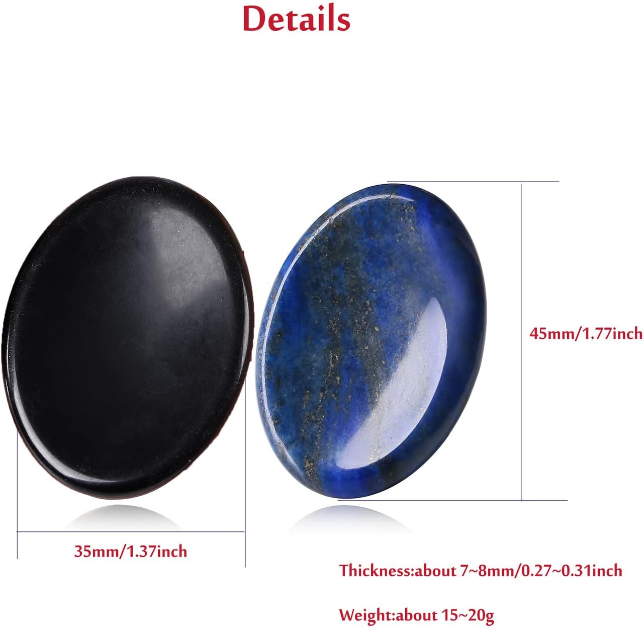 YATOJUZI Thumb Worry Stones for Anxiety Stress Relief Items Healing Crystals Natural Amethyst Rose Quartz Crystal Palm Pocket Stone Gemstones Meditation Reiki Spiritual Gifts for Women Men 2PCS