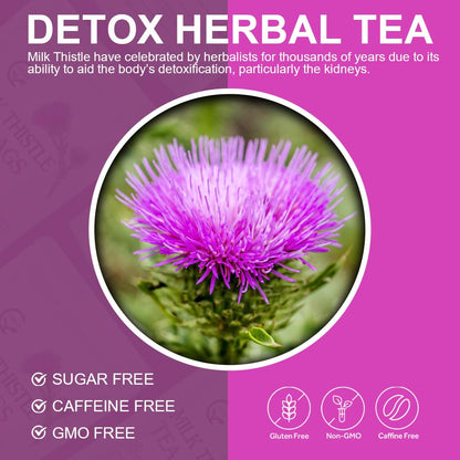 Organic Roasted Dandelion Root Tea with Milk Thistle Tea - Supports Kidney Function and Liver Function, 30 Tea Bags