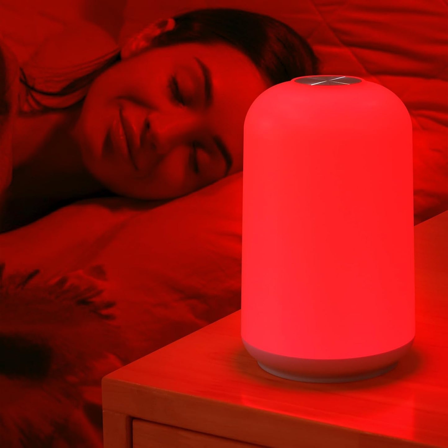 670nm Red Light Night Light for Sleep with Timer, Rechargeable, Dimmable, Sleep Aid Lamp Blue Light Blocking for Improve Sleep, Deep Relaxation, Meditation, Yoga