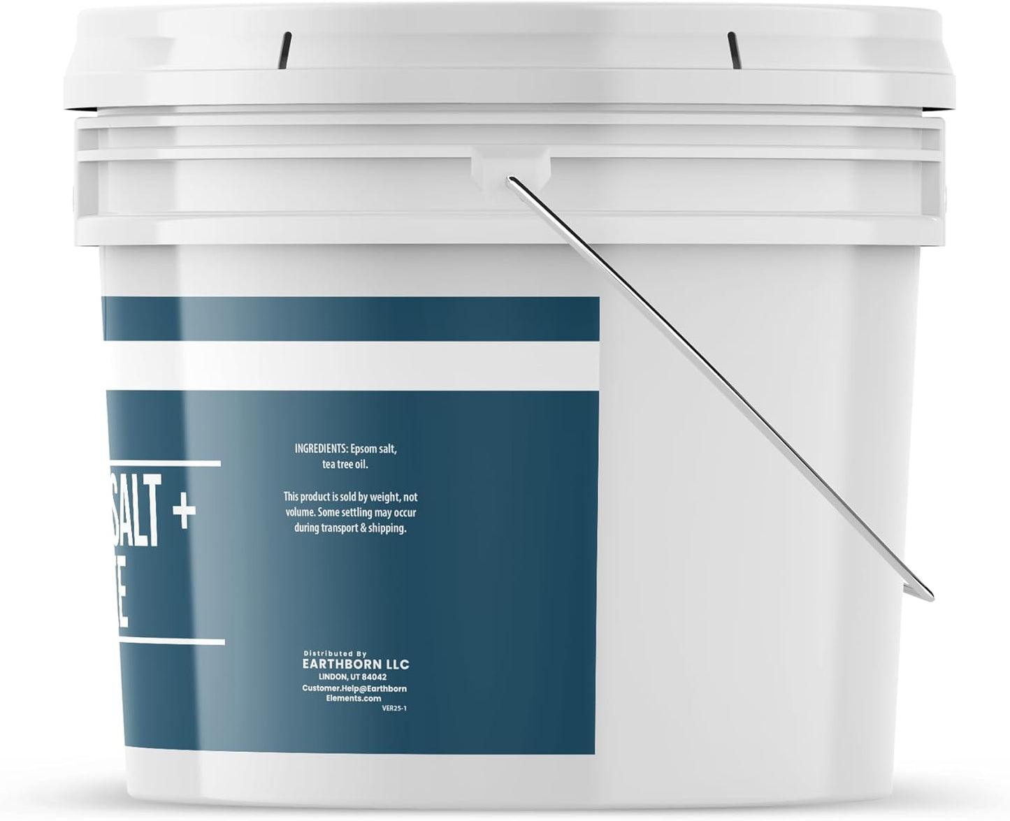 Earthborn Elements Epsom Salt (1 Gallon), Resealable Bucket, Magnesium Sulfate Soaking Solution, All-Natural