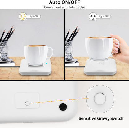 Coffee Mug Warmer, Smart USB Coffee Cup Warmer with Pressure-Induced Auto On/Off, Coffee Accessories for Home Office Desk