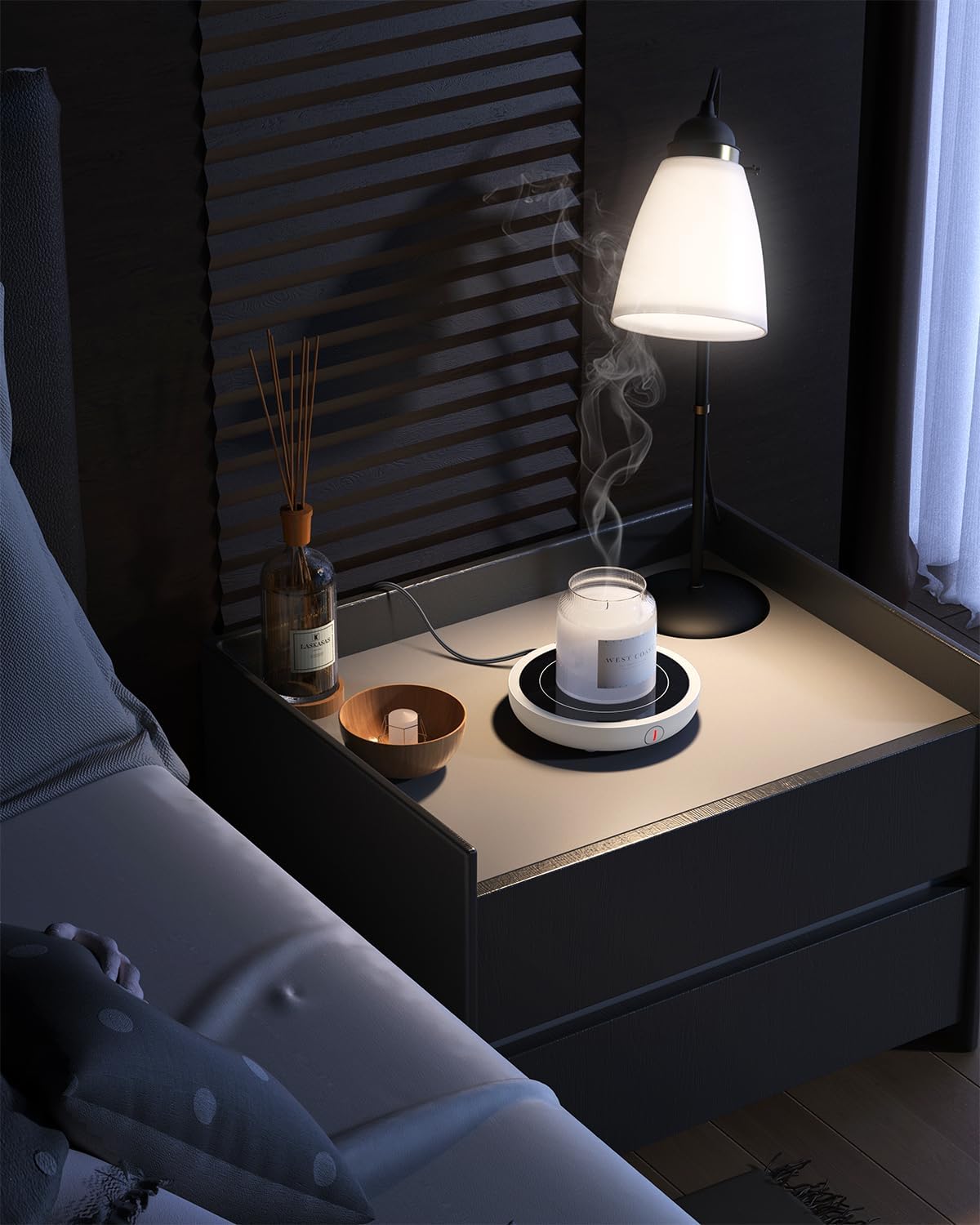 SWEETFULL Coffee Mug Warmer, Electric Cup Warmer for Desk - Wood