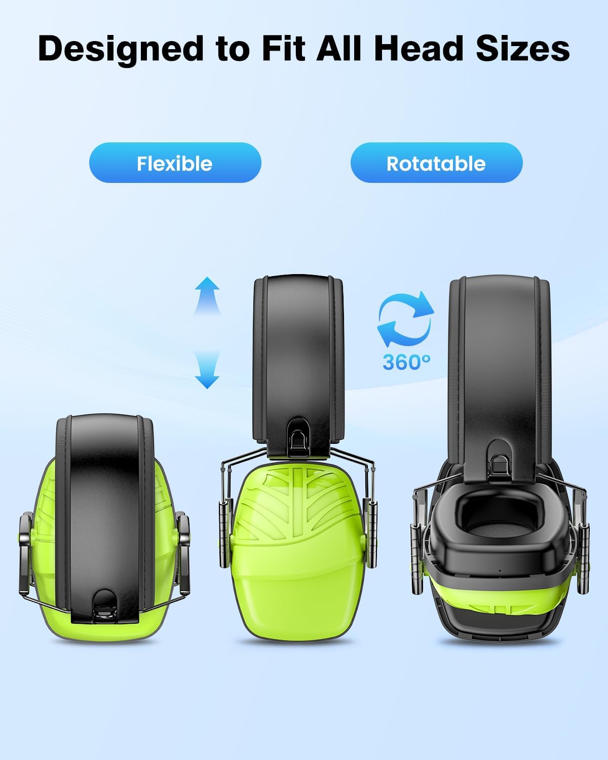 Link Dream 2Pack Ear Protection, NRR 35dB Hearing Protection Noise Canceling Ear Muffs Adjustable Headband for Shooting