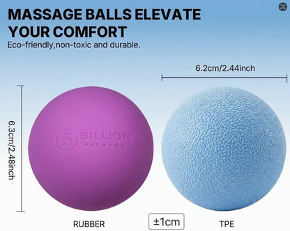 Massage Lacrosse Balls for Myofascial Release, Peanut Massage Ball, Mobility Ball for Physical Therapy - Deep Tissue Massage Tool for Trigger Point Therapy, Muscle Relaxer,Yoga Therapy