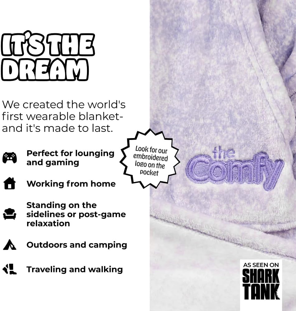 THE COMFY Dream | From Shark Tank | Patented | No Sherpa | Light Wearable Blanket Hoodie | Gift for Women & Men | One Size