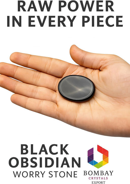 Natural Polished Thumb Palm Crystal for Meditation, Labradorite Worry Stone for Stress Relief, Anxiety Support & Pocket Reiki Healing