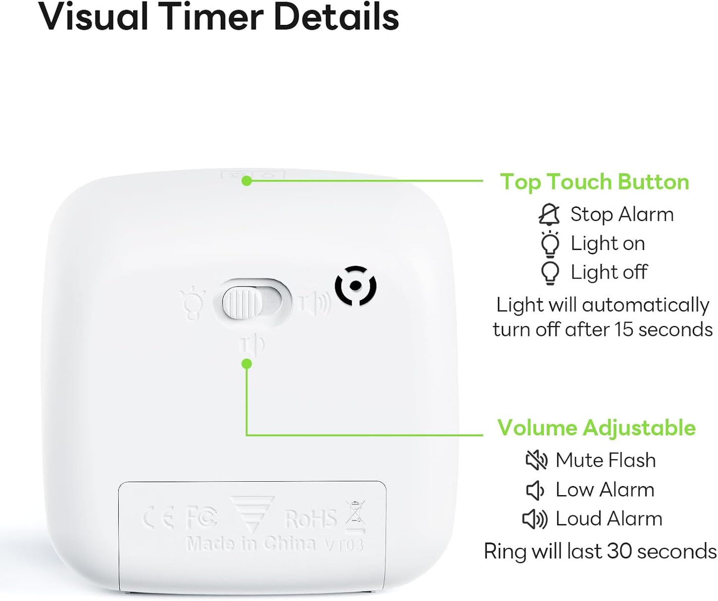 Yunbaoit Visual Timer with Night Light, 60-Minute Countdown Timer for Kids and Adults, Silent Classroom Timer, Time Management Tool for Home, School, or Work (Light Blue)