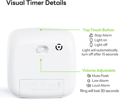 Yunbaoit Visual Timer with Night Light, 60-Minute Countdown Timer for Kids and Adults, Silent Classroom Timer, Time Management Tool for Home, School, or Work (Light Blue)