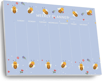 Undated Weekly Planner Notepad, 52 Sheet Tear-Off Weekly To Do List Notepad, Desk Planner Pad Calendar, Blank Calendar for Daily Habit Tracking/Menu Planning(8.26"x11,69")